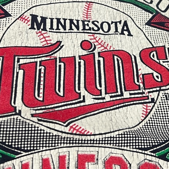 Vintage 90s Minnesota Twins MLB Baseball 1990s Logo 7 Tee Tshirt - Picture 7 of 8
